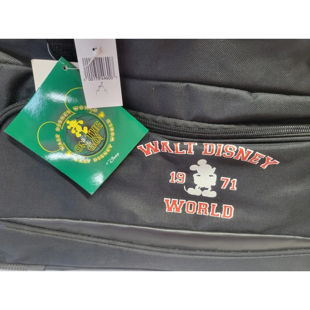 Walt Disney World Mickey Mouse 1971 Black Rolling Duffel Bag‎ Travel Luggage NWT